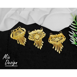 Collar de mujer con borla chapada en oro, collar con colgante MS, collar con colgante indio, collar de moda para mujer, colgante chapado en oro - Product Image 2