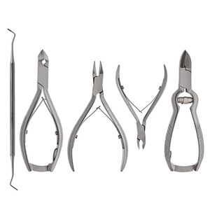 Stainless Steel 5 Pieces Podiatry Chiropody Pedicure Foot <b>Nail</b> Care Kit Ingrown Tools Set Podiatrist Instruments - Product Image 1