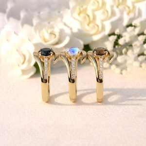 Nouvelle Arrivée Bague Fine en Argent Sterling 925 Massif avec Quartz Fumé de 7 mm Sertie à Griffes, Plaqué Argent, Cadeau pour Mariage et Fête, pour Femme - Product Image 4