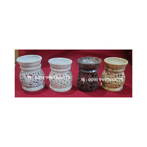 เตาเผาน้ำมันหอมระเหยทรงกลมทำจากหินธรรมชาติ แกะสลักด้วยมือ ขัดเงา ใช้สำหรับตกแต่งเทศกาลดีวาลี - Product Image 2