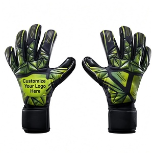 Gants de gardien de but de qualité supérieure, vert et noir, en PU, antidérapants, à doigts entiers, avec sangle de poignet réglable, unisexe - Product Image 1