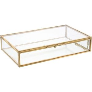 Vintage Glass Jewelry Box Metal Frame Decorative <b>Keepsake</b> Organizer Clear Makeup Display Case <b>Wedding</b> Gift Storage Treasure Box - Product Image 4