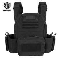 Gilet tactique modulaire multifonctionnel OEM en polyester noir, système MOLLE, résistant à l'eau, pour la chasse et les sports de plein air