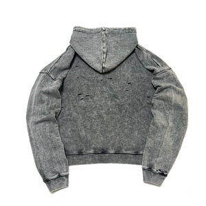 Sweat-shirts surdimensionnés pour hommes en coton French Terry délavé avec poches, style streetwear automne - Product Image 2