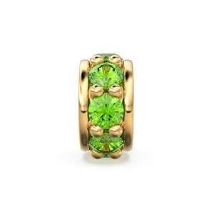 Anillo Fino de Oro Amarillo Sólido de 18K con Peridoto de 5mm en Forma de Rueda - Product Image 1