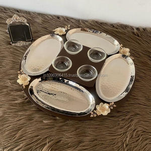 K S Exports - Bandeja de Madera Decorativa de Lujo Resistente al Calor, Hecha a Mano, 3 kg, para la Hora del Té y Fiestas - Product Image 1