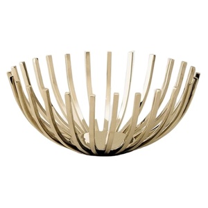 ชามใส่ผลไม้ขัดโลหะสไตล์วินเทจแท่งสี่เหลี่ยมทองเหลืองโบราณ - Product Image 1