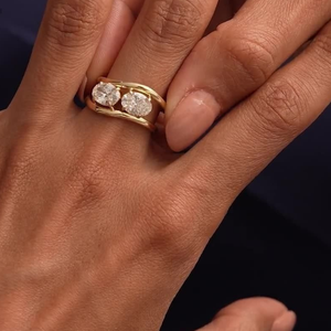 Bague unisexe en diamant de laboratoire de couleur D, taille ovale, plaqué or 18 carats, pureté 75 %, certifiée IGI, bijoux de luxe pour mariage et fiançailles - Product Image 4