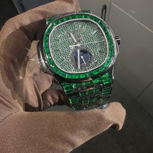 Reloj Unisex de Lujo de Alta Calidad con Diamantes Cultivados en Laboratorio, Estilo Hip Hop, Chapado en Oro y Plata, con Cuarzo, de 40 mm, de Aleación - Product Image 4