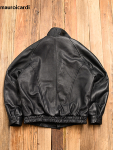 Chaqueta de Cuero PU para Hombre GURUNA-Z-INDUSTRY de Primera Calidad, para Todas las Temporadas, con Cuello de Cierre de Cremallera, Diseño de Bloques de Color y Manga Larga - Product Image 5
