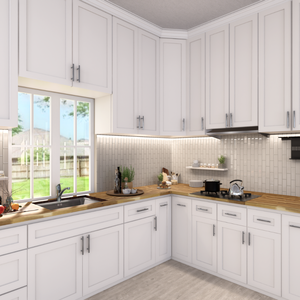 Full Set Modern Shaker Design Customizable Solid Wood Doors Painted Finish Plywood Carcase RTA Eco-Friendly Kitchen Cabinets - Product Image 1
