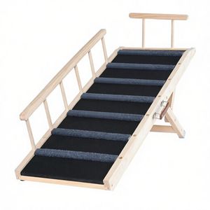Rampa per Cani Regolabile in Altezza, Antiscivolo, in Legno e Schiuma, Moderna per Interni, Taglia XL, Lavabile, per Gatti 47.2 X 16.5 X 2.4 - Product Image 3