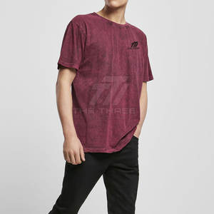 Servicio OEM, Camiseta de Corte Holgado con Lavado Ácido, Personalizada e Impresa para Hombre, 100% Algodón, Precio Bajo al por Mayor, Camisetas con Lavado Ácido para Hombre - Product Image 5