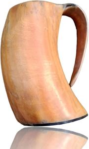 Corne à boire viking artisanale en corne naturelle de bœuf et de buffle, Chope à bière et Verre à bière authentique, Prix raisonnable, Luxe tendance - Product Image 3