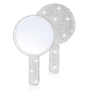 Espejo de Maquillaje Compacto con Diseño de Corazón y Diamantes, Espejo de Princesa para Pestañas, Espejo de Mano de Una Sola Cara para Pestañas - Product Image 6