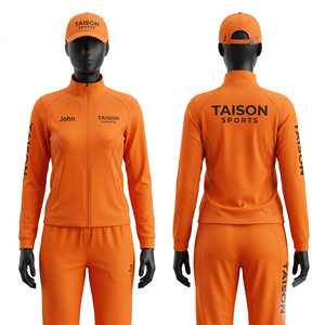 Survêtement de squash personnalisé sublimé, 280 GSM, polyester interlock, panneau en maille contrastant orange, logo personnalisé - Product Image 1