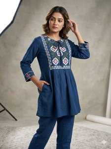 Blusa de Rayón Bordada para Mujer, Estilo Indio Formal, Sin Arrugas, para Todas las Temporadas, Oferta Especial para Festivales, Venta al Por Mayor - Product Image 3