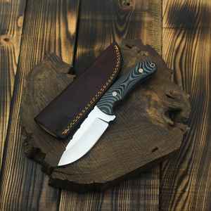 Cuchillo de Caza y Camping de Hoja Fija de Alta Calidad, Hecho a Mano, con Funda de Cuero, Grado Industrial, OEM, Estilo Vikingo - Product Image 2