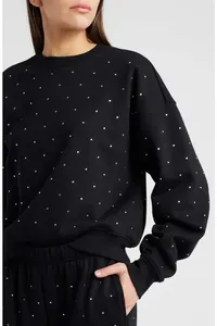 Sudadera Unisex Extra Grande con Estampado de Flor de Lis, Brillante, de Color Sólido, Tejida, 100% Algodón, Estilo Casual, Corte Regular - Product Image 4