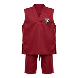 Uniforme de Taekwondo Dumela Color Rojo, Ropa de Artes Marciales Transpirable, Material de Poliéster Unisex, Equipo de Entrenamiento - Product Image 1