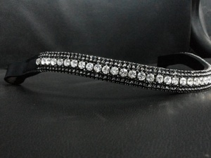 แถบคิ้วหนังอินเดียสำหรับม้าที่มีคริสตัลโซ่ร้อน - Product Image 4