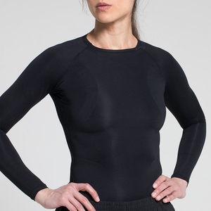 <b>Women's</b> Premium Solid Skinny <b>Compression</b> Training Shirt High Stretch Breathable Athletic Running Fitness Workout Gym Sportswear - Product Image 4