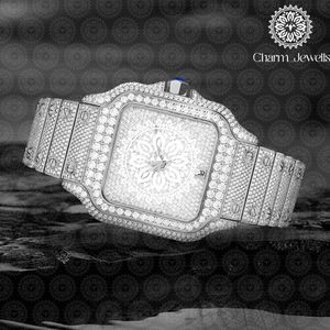 Charm Jewells Reloj de moda de lujo para mujer, caja de acero inoxidable en oro rosa, correa de silicona, movimiento de cuarzo analógico, cristal de zafiro - Product Image 2