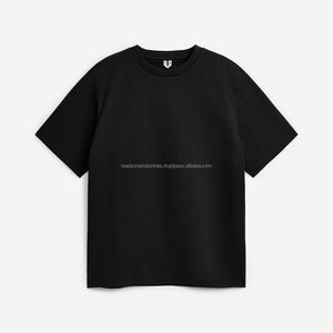 Calidad de lujo Oversize Drop Shoulder O-Neck Hombres Streetwear Camiseta 100% Algodón Impresión digital Patrón sólido - Product Image 2