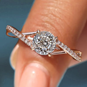 Bague en diamants portugais et ronds certifiés IGI de 1,00 à 5,00 carats avec bande pavée pour femmes, bijoux en or 10K/14K/18K /PT950 /S925 - Product Image 1