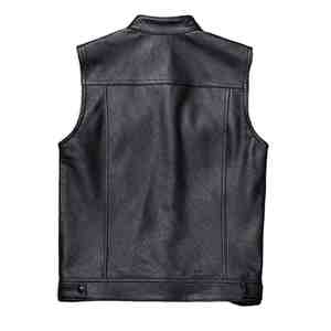 Gilet en cuir d'agneau de qualité supérieure pour homme, veste sans manches légère avec boutons en corne pour l'hiver, respirante, idéale pour la mode et la pratique équestre - Product Image 4