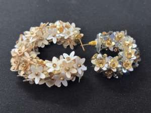 Pendientes Colgantes Florales con Lentejuelas y Cuentas, Dorado Marfil, Estilo Vintage, para Fiesta, Boda, Regalo, Joyería de Moda para Colección de Boutique - Product Image 5