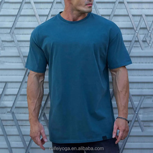 เสื้อยืดกีฬาผู้ชายผ้าฝ้ายแท้ 100% ทรงโอเวอร์ไซส์ เนื้อนุ่ม แบบเรียบ - Product Image 5