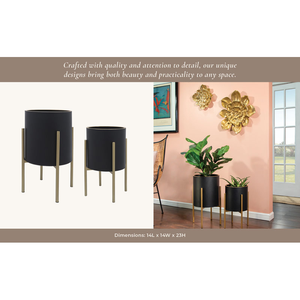 Metal <b>Iron</b> Planter with Stand Premium Craftsmanship Durable <b>Lightweight</b> Design Modern Polished Finish Home Office & Garden Decor - Product Image 6