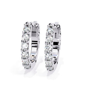 Pendientes de Aro Huggie de Lujo con Moissanita, Pendientes de Diamante de Moissanita de Corte Brillante Redondo de 2mm para Mujer - Product Image 1