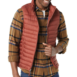 GENERSA SPORTS Gilet matelassé en polaire bleu marine pour homme, col montant, fermeture éclair, séchage rapide, coupe-vent, décontracté, coupe régulière, couleur unie - Product Image 2