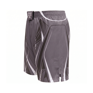 Pantalones Cortos de MMA para Hombre Askar Wear, Corte Regular, Secado Rápido, Estampado por Sublimación, Gris con Diseño Blanco - Product Image 2