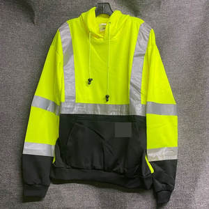 Sweat-shirt à capuche réfléchissant haute visibilité pour homme en nylon et élasthanne, manches longues, vêtements de travail, logo personnalisé - Product Image 5