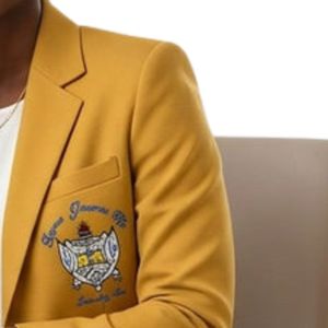 Blazer personnalisé Sigma Gamma Rho pour femme, veste de sororité sur mesure, manteau professionnel brodé avec logo grec, tenue de bureau professionnelle - Product Image 5