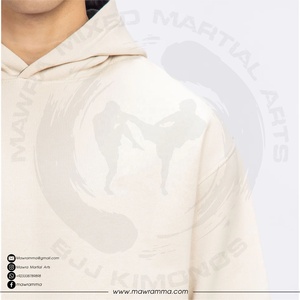 Sweat à capuche d'hiver personnalisé haut de gamme, imprimé numériquement et brodé, en mélange polyester/coton épais, écologique, respirant et délavé à la pierre - Product Image 5