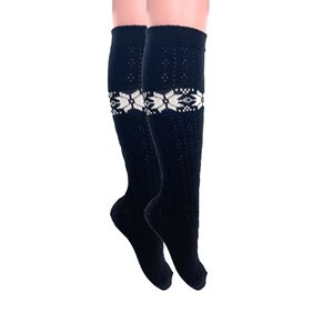 Chaussettes hautes en coton tricoté pour femmes, design original, 1 paire - Product Image 1