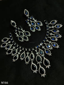 Ensemble de bijoux de mariée en diamant américain classique Collier et boucles d'oreilles en deux pièces pour mariage Style classique à la mode - Product Image 3