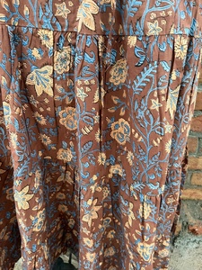 Indian Hand Block Printed White Cotton Long <b>Skirt</b> Dress for Women Casual Style Waistband Breathable <b>Elastic</b> <b>Waist</b> <b>Skirt</b> - Product Image 3