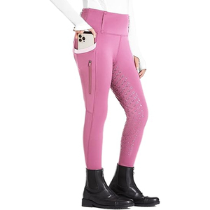 Pantalons d'équitation haute élasticité pour jeunes filles, jodhpurs équestres avec grip en silicone, vêtements d'équitation pour enfants - Product Image 1