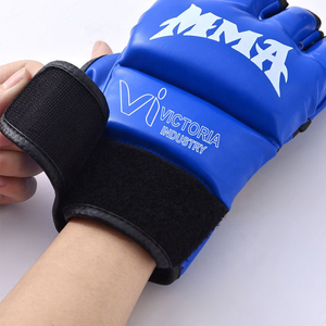 Gants d'entraînement de boxe MMA en cuir PU de haute qualité personnalisés, demi-doigts, gants UFC MMA - Product Image 4