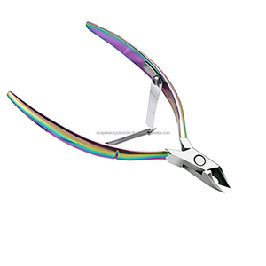 Coupe-cuticules professionnel en acier inoxydable à double ressort, couleur arc-en-ciel, design durable pour bébés et adultes - Outil de soin des mains - Product Image 5