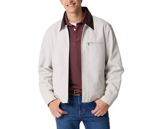 Veste décontractée en toile robuste, veste courte en coton de haute qualité, col en velours côtelé, veste de travail pour homme - Product Image 1