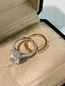 Marquise Cut Lab Grown <b>Diamond</b> <b>Ring</b> Set 5 Carat 14K Solid Gold Engagement <b>Ring</b> with Stackable Wedding Bands Bridal Jewelry - Product Image 3