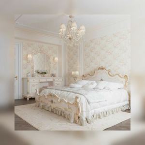 Lit en bois massif pour chambre à coucher, mobilier de luxe avec pied de lit, taille King, fait main, design haut de gamme, qualité supérieure. - Product Image 5