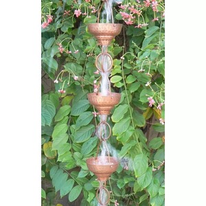 New Design <b>Copper</b> Rain Chain Garden Hanging Decorative Floral <b>Cups</b> <b>Copper</b> Rain Chain - Product Image 4
