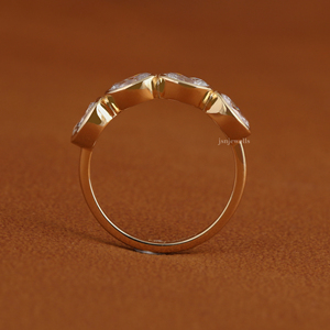 Anillo de Diamantes CVD para Mujer, Engaste de Bisel, Oro Sólido de 14k, Anillo de Compromiso con Diamante de Laboratorio, Certificado IGI, Anillo de Diamantes de Oro - Product Image 3